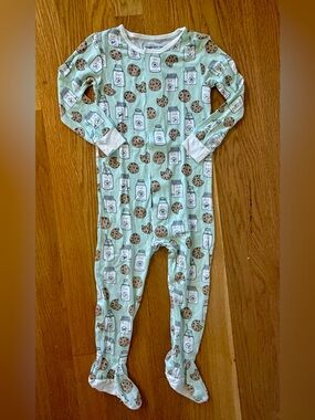 Magnetic Me Mint Green Footed One-Piece with Milk & Cookie Pattern